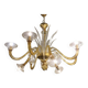 Contemporary Amber Murano Glass Chandelier