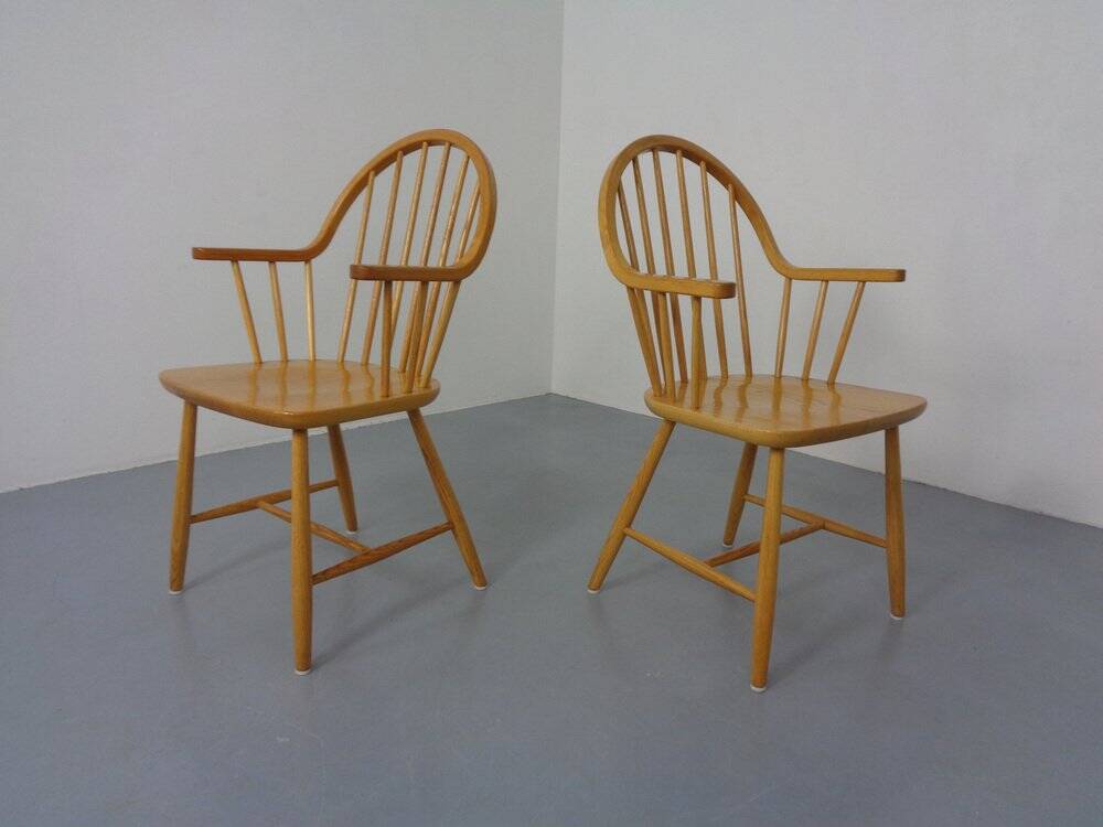 Set of oak armchairs by Erik Ole Jørgensen for Tarm Stole Møbelfabrik.