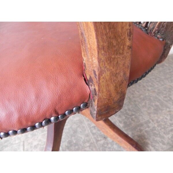 Chaise de bureau en acajou réglable en hauteur