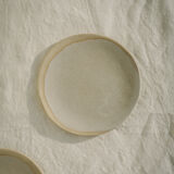 Assiette plate en grès - blanc