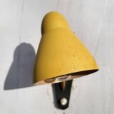 Yellow adjustable casserole wall light 1950