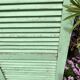 Ancienne persienne bois couleur vert mint