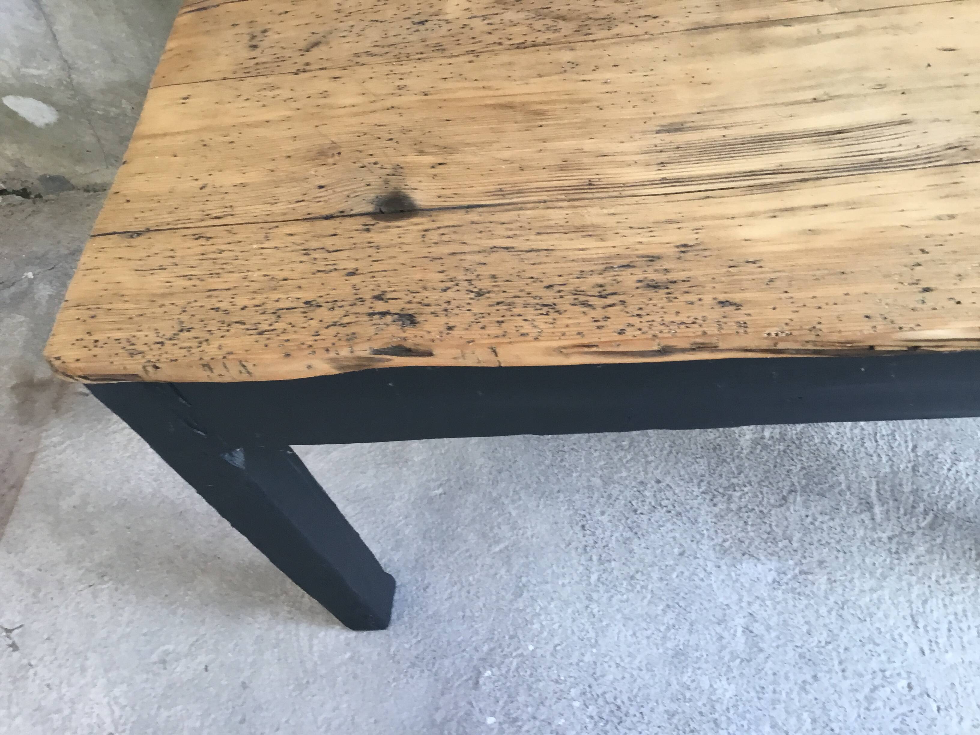 Farm table 230 cm - black base - early 20th century