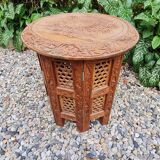 Folding wooden side table