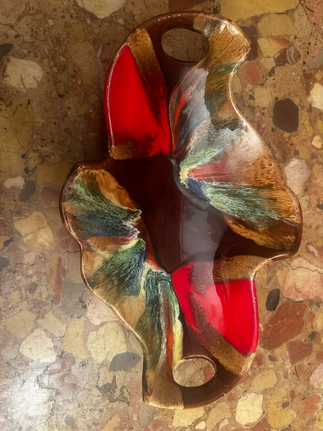 Vintage ceramic bowl / pocket bowl attributed to Vallauris.