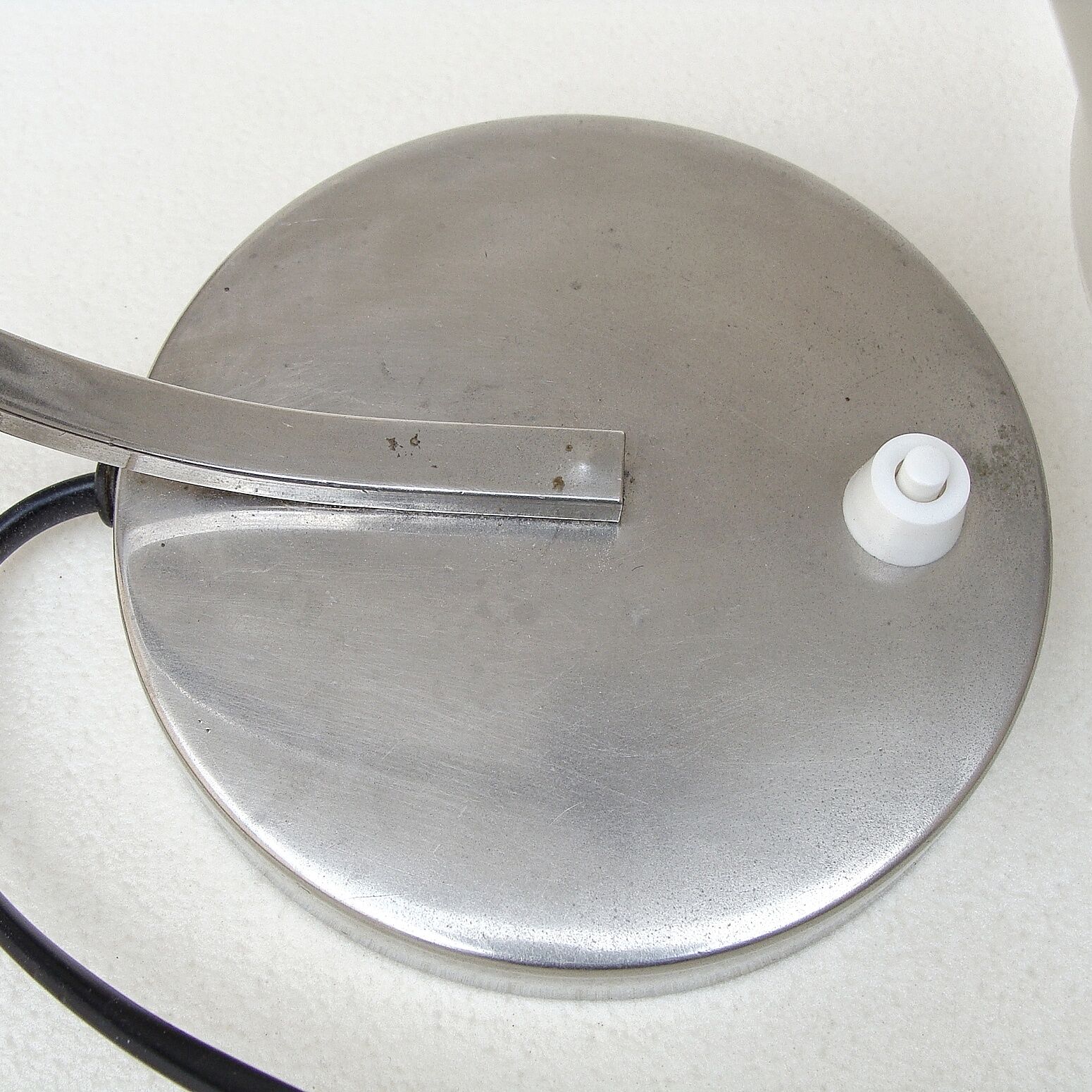 Art Deco metal lamp chrome and glass