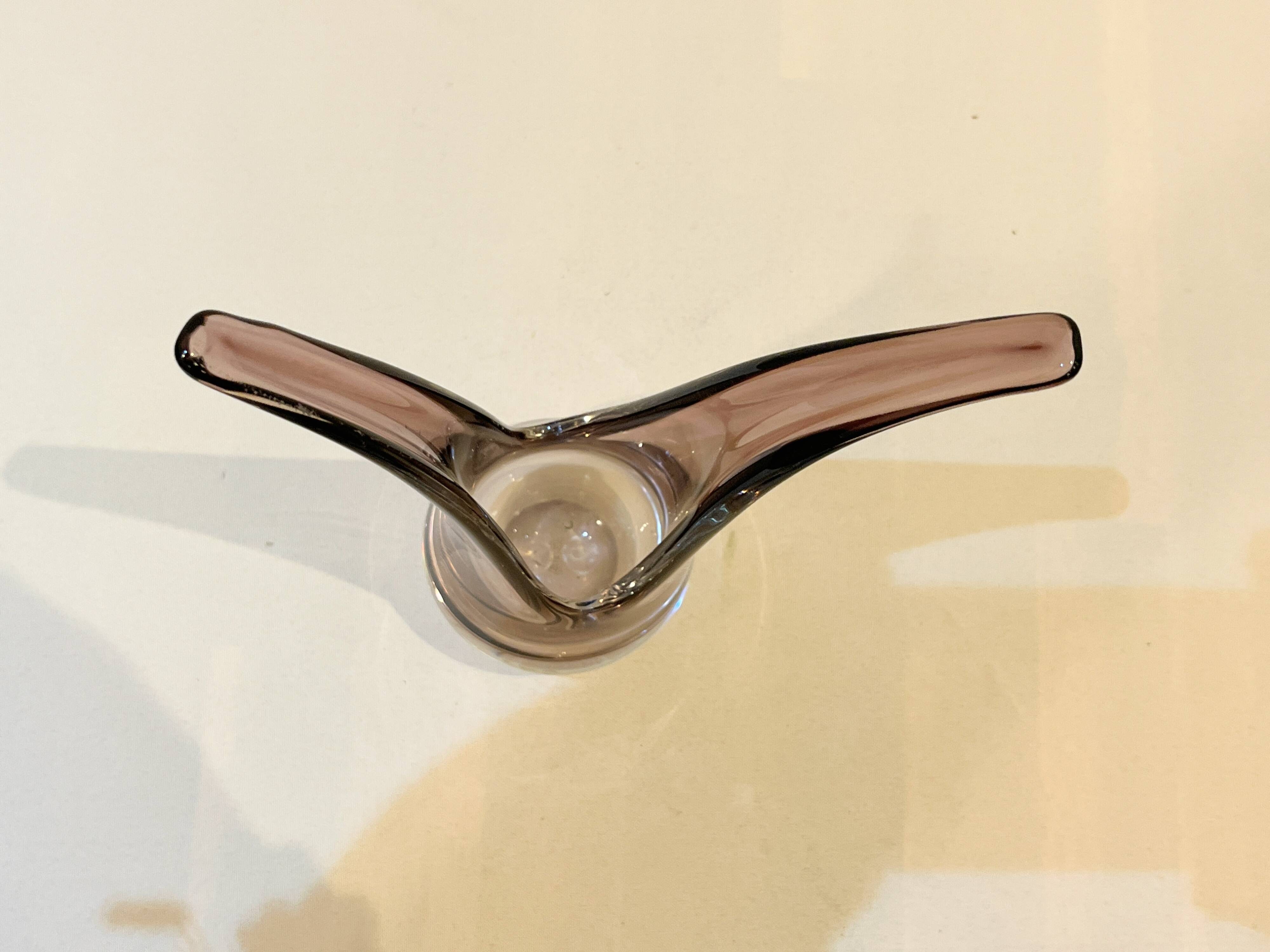 Vintage vase for ikebana or floral arrangement in amethyst crystal from VANNES ART FRANCE