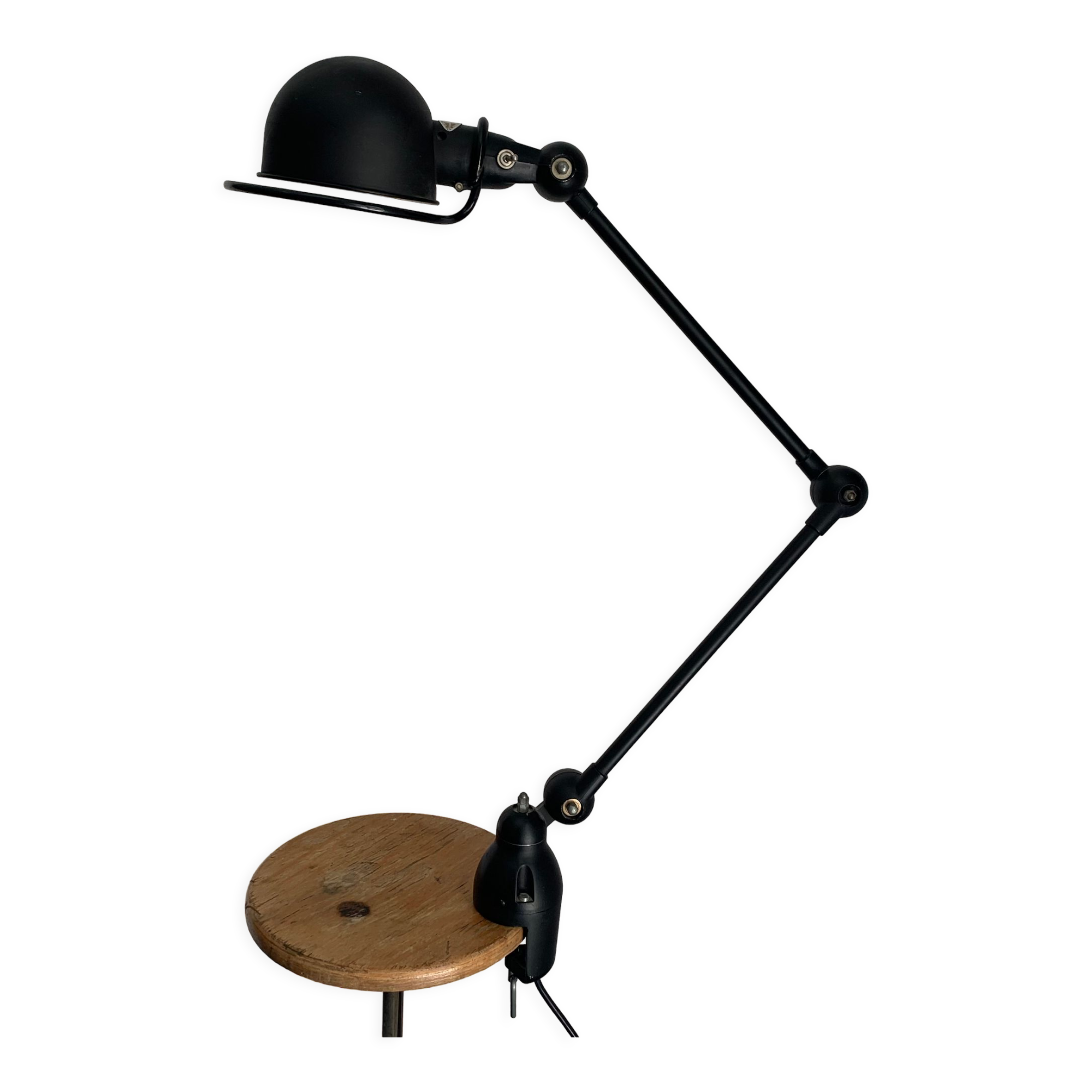 Vintage lamp 1960 Jielde 2 arm black matte original - 100 cm