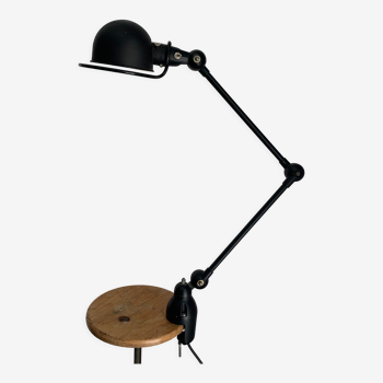 Lampe vintage 1960 Jielde 2 bras noire mat d'origine - 100 cm
