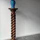 Large twisted solid oak column, early 20th century