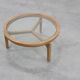 Table moderne en bois de cèdre et verre, Italie fin du 20e siècle