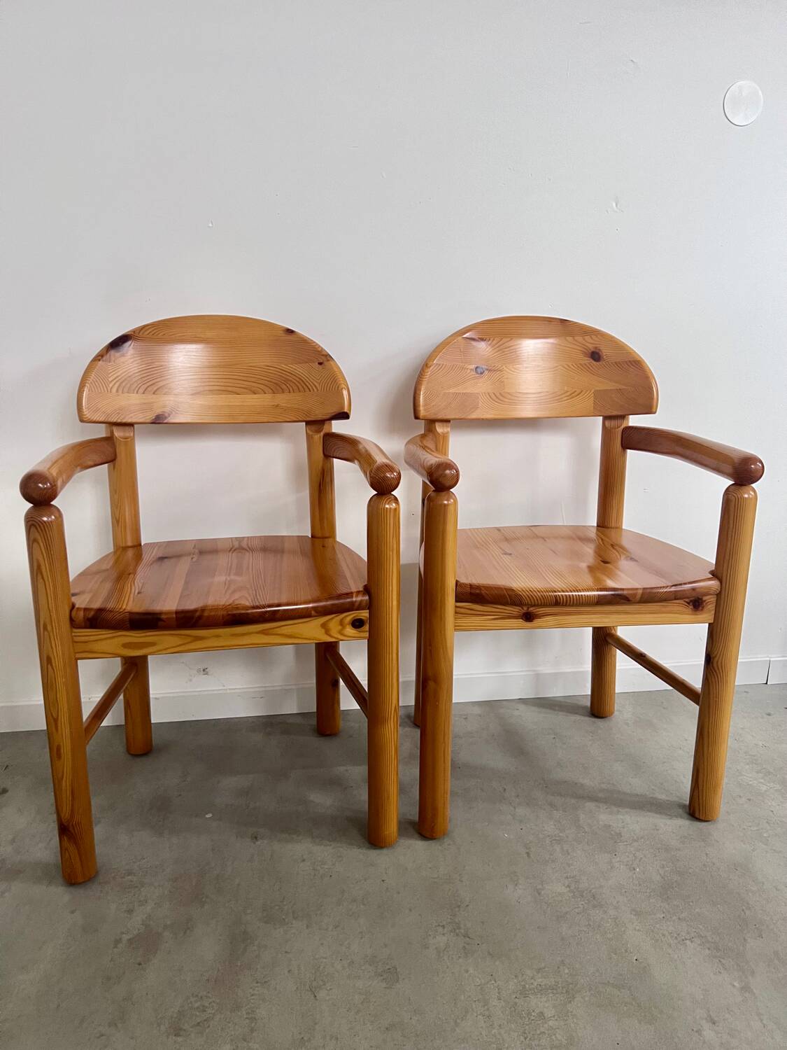 6 old Scandinavian chairs from the 70s solid wood design Reiner Daumiller in solid pine