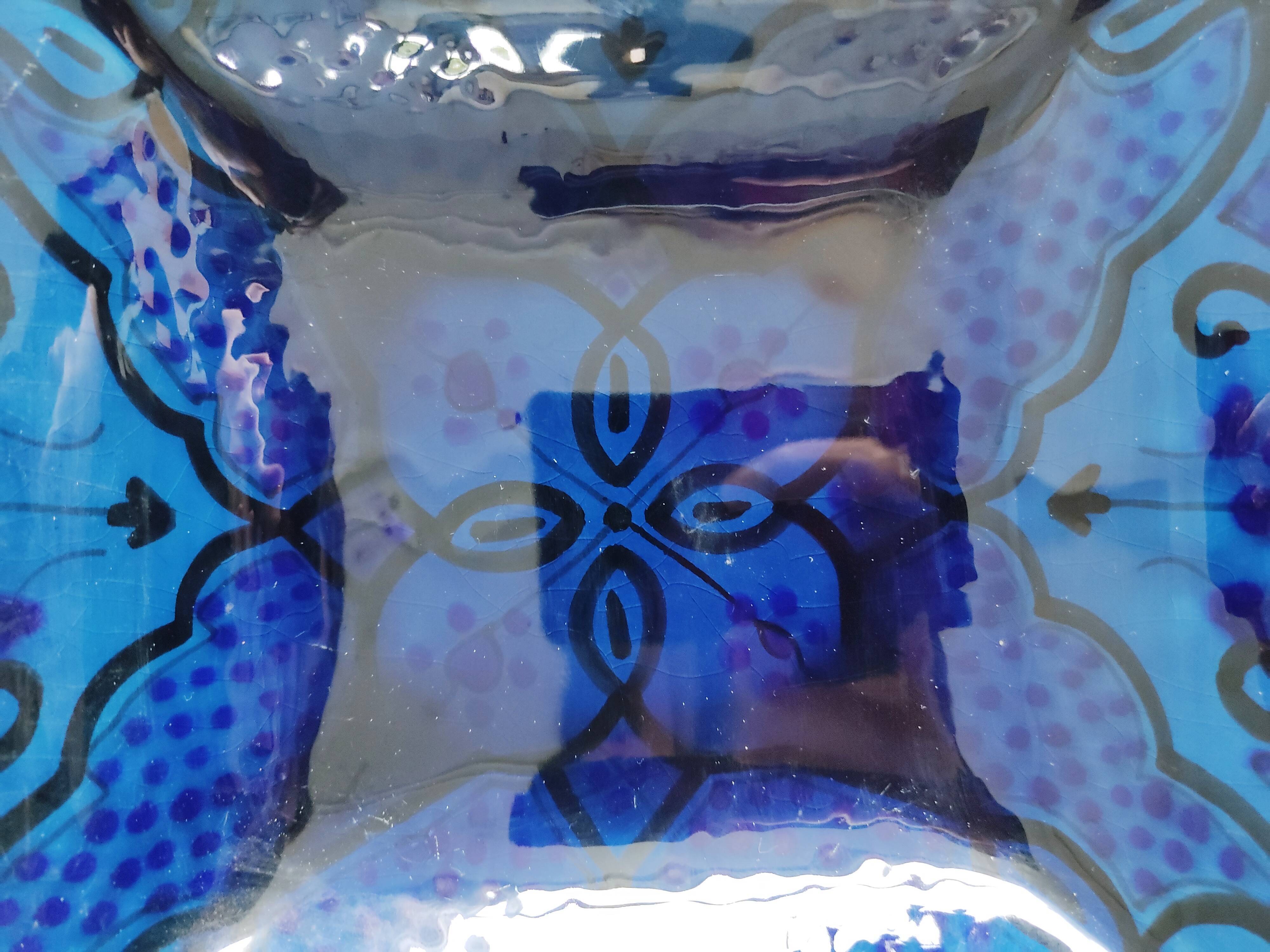 Empty square pocket oriental turkish ceramic