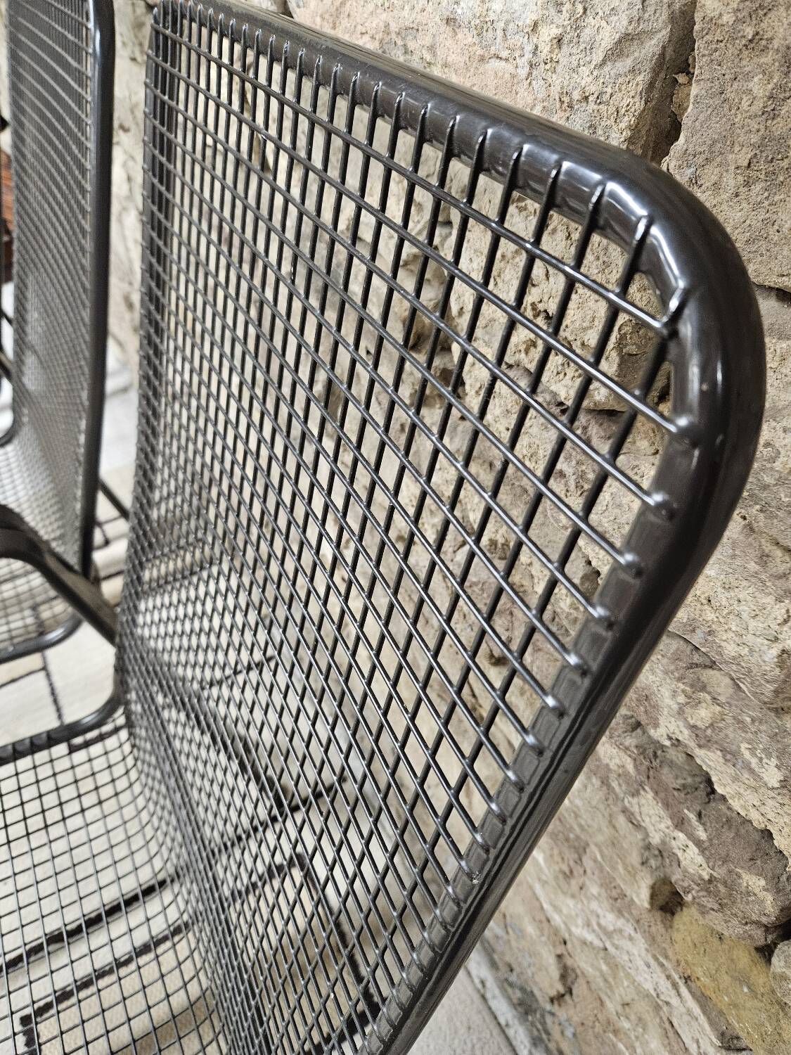 Lot 4 fauteuils vintage 1970" jardin terrase