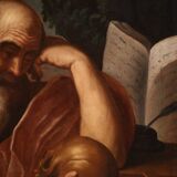 Great 17th century Italian painting, Saint Jerome in Meditation