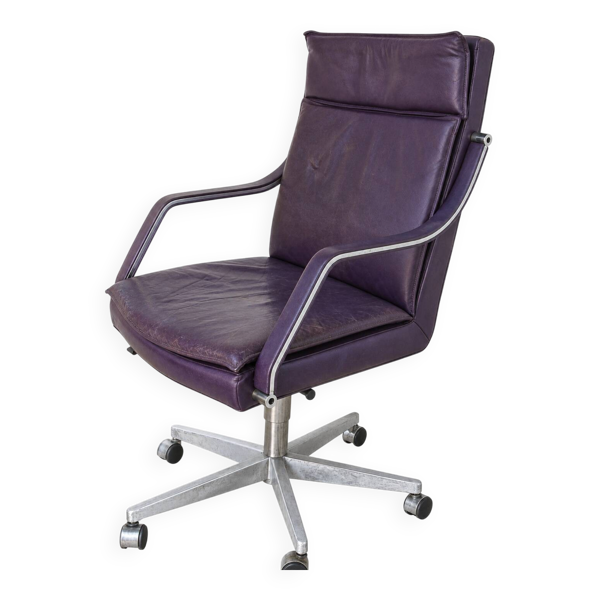 Fauteuil en cuir de Rudolf Bernt Glatzel pour W. Knoll, années 1980.