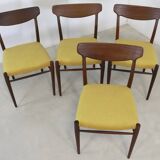 Set of 4 Lübke chairs dining chairs Danish Design