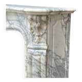 Louis XV style fireplace in arabescato marble circa 1880