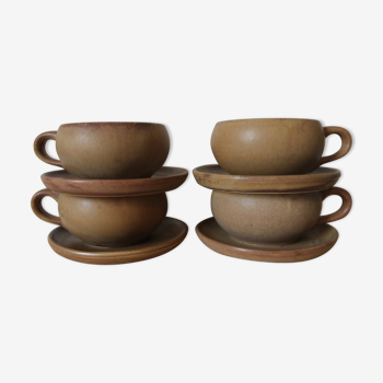 4 stoneware lunch bowls