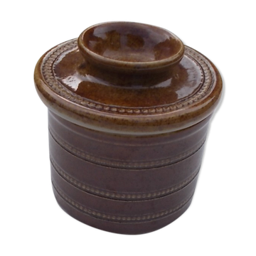Water butter dish in Berry stoneware