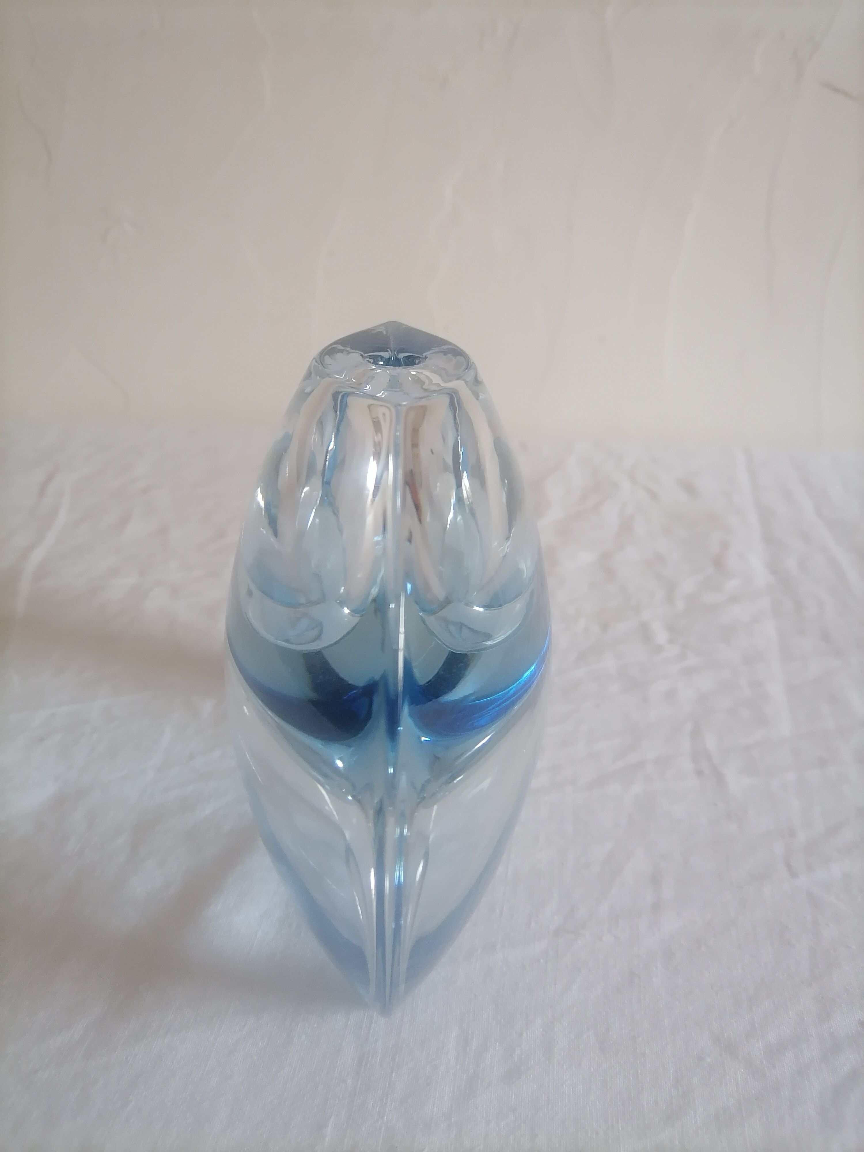 Ancient soliflore vase in bluish glass