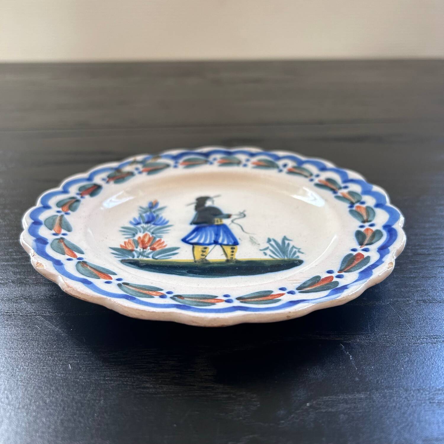 Antique plate signed HR Quimper