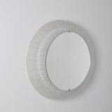 Mirror by Erco Leuchten with plastic edge and lighting, 1970s