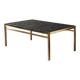 Vintage Mid-Century Italian Modern Brass Coffee Table with Stone Top, 1970s