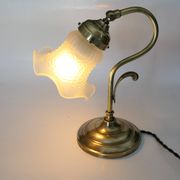 "swan neck" lamp in bronze and brass from 1900