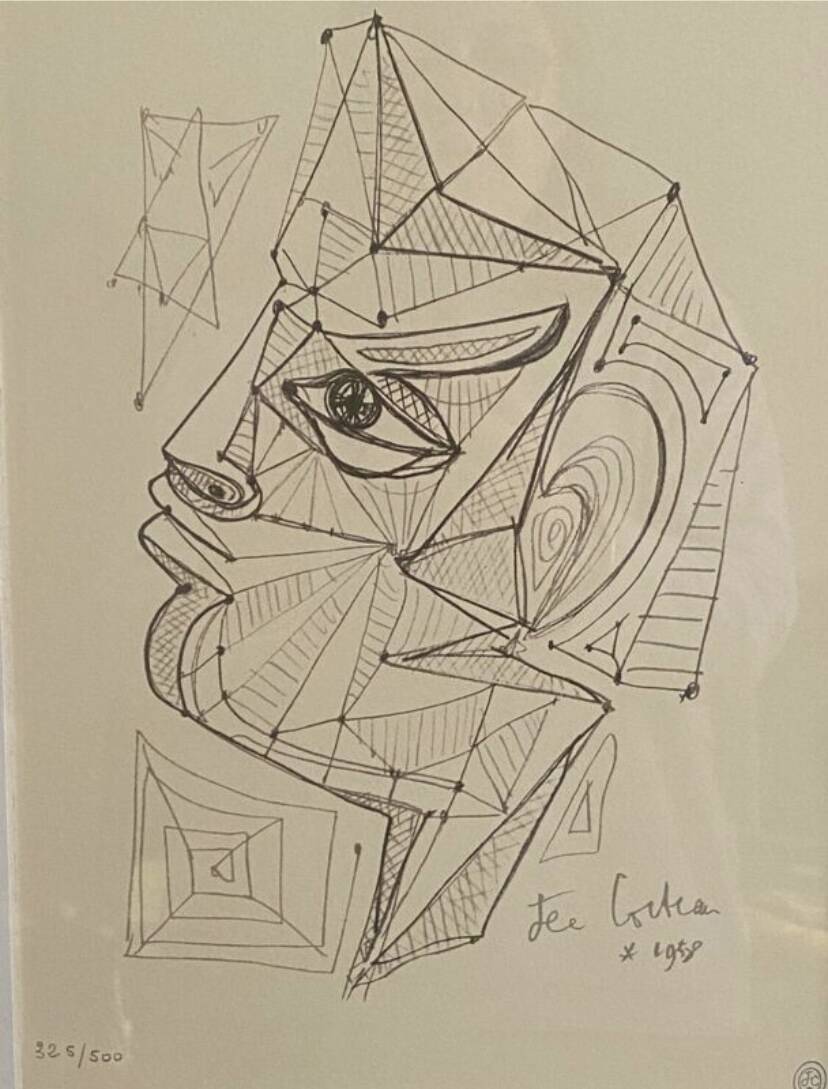 Portrait surréaliste, visage d'Apollon, Jean Cocteau