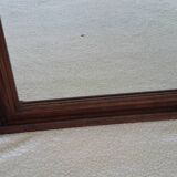 Henri II overmantel fireplace mirror in solid walnut.