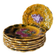 Set of 8 Sarreguemines barbotine plates — relief fruit decoration
