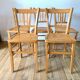 Set of 5 Luterma light blond wood bistro chairs from the 50s