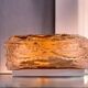 Amber glass rectangular flush mount ceiling or wall light