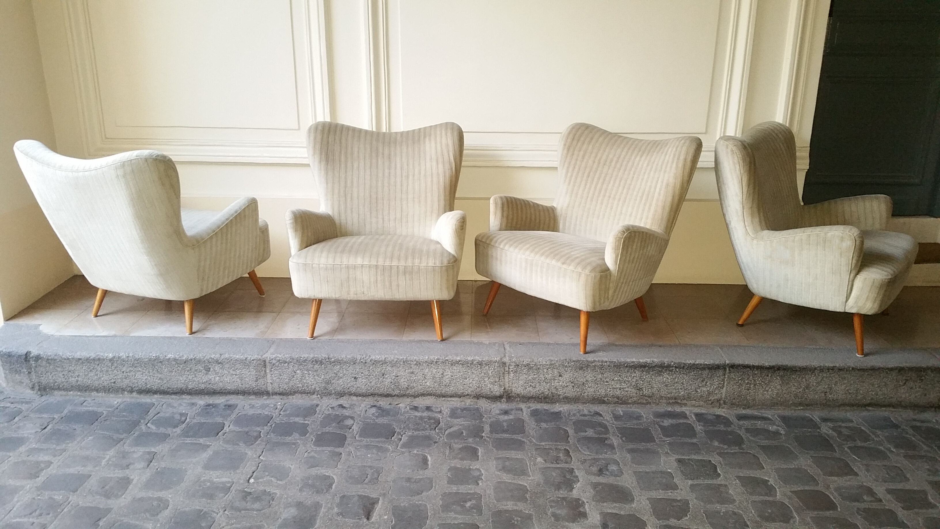 Organic wingback chairs in the 50-60s vintage armchair