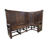 Vintage corner bench in wood in Henri II style