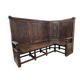 Vintage corner bench in wood in Henri II style