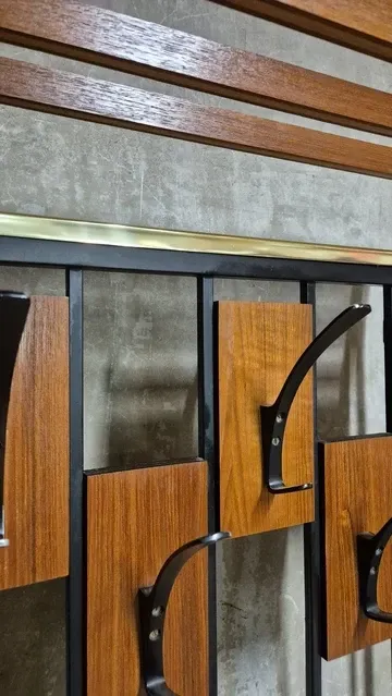 Vintage mid-century modern hallway coat rack with mirror by Alfred Hendrickx for Belform, Belgium, 190 × 80 × 30 cm