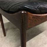 Set of 4 Rio palisander & black leather chairs, Modus model, by Kristian Vedel for Soren Willadsen