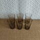 Set of 6 large vintage 70s smoked glasses