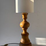 Turned wooden table lamp