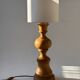 Turned wooden table lamp