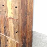 Armoire, meuble de rangement 9 portes en bois ancien