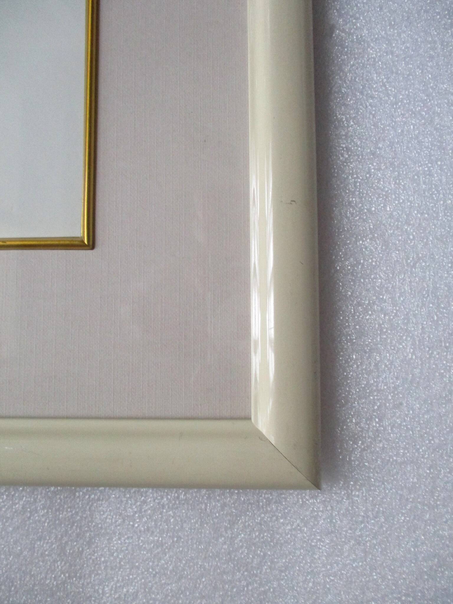 Off-white wooden frame for 242 x 300 mm subject