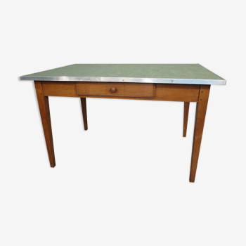 Table chêne et formica années 50