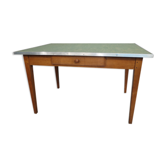 Oak and formica table, 50s