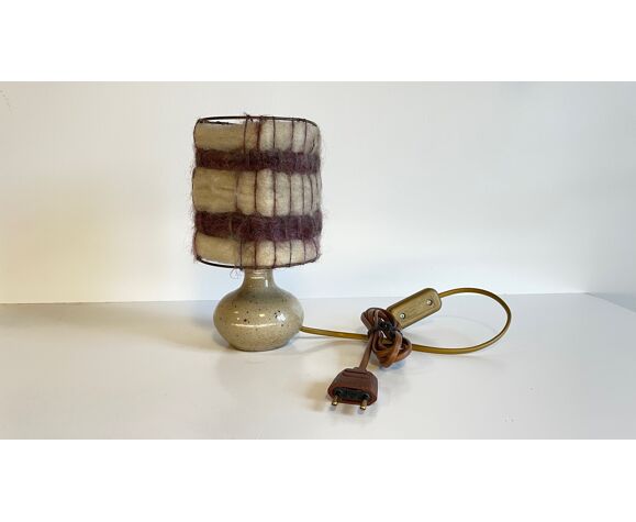 Lampe grès emaillé et laine vintage | Selency