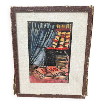 Dessin miniature sous verre