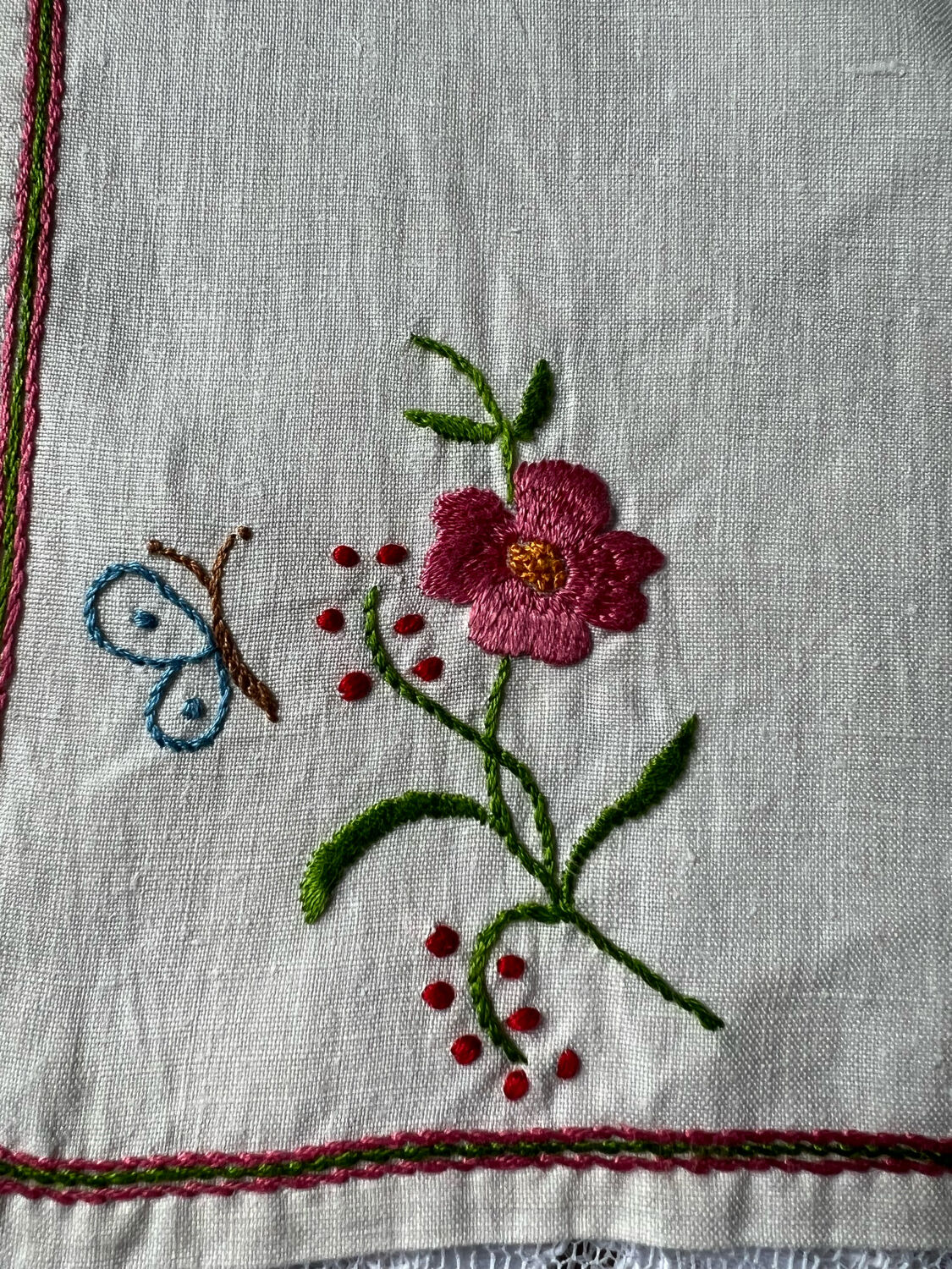 12 embroidered tea towels