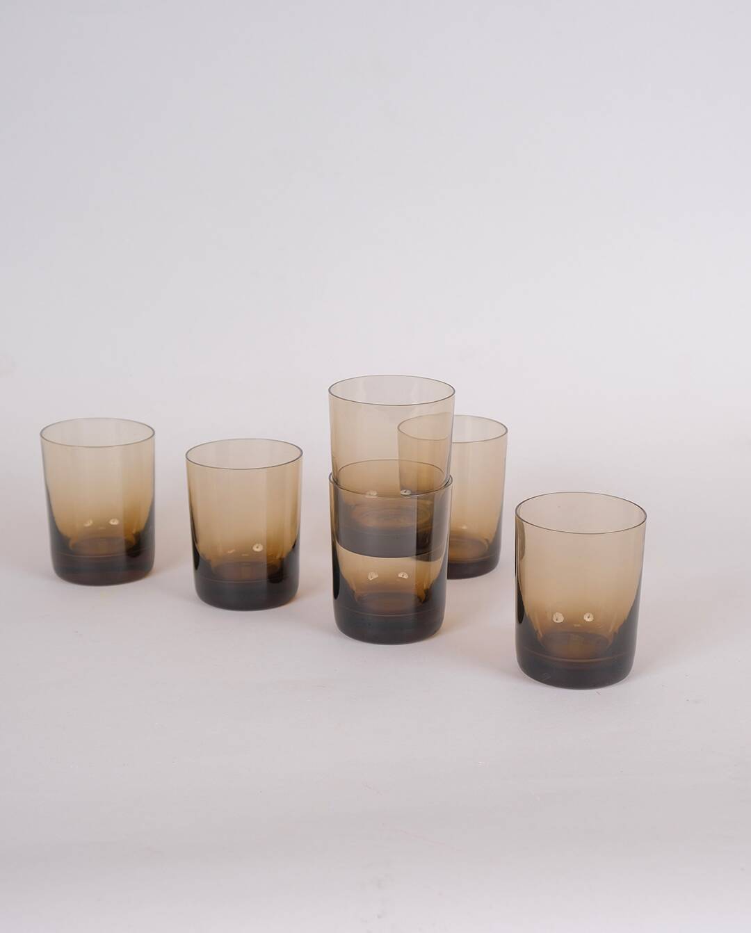 70s water glasses x6